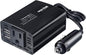 Bapdas 150W Car Power Inverter with 1 DC 12V to 110V AC Outlet Converter and 2 USB Ports Auto Charger Adapter for Laptops and Smartphones-Black
