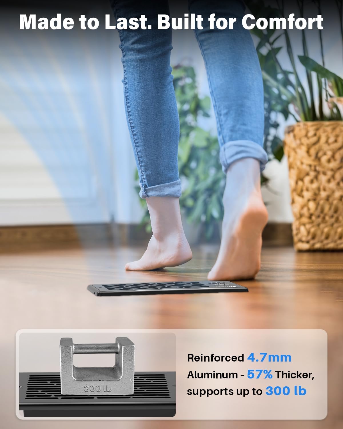 Register Booster Fan | 4 x 10 Floor Vent Fan with Temperature Sensor & Remote Control