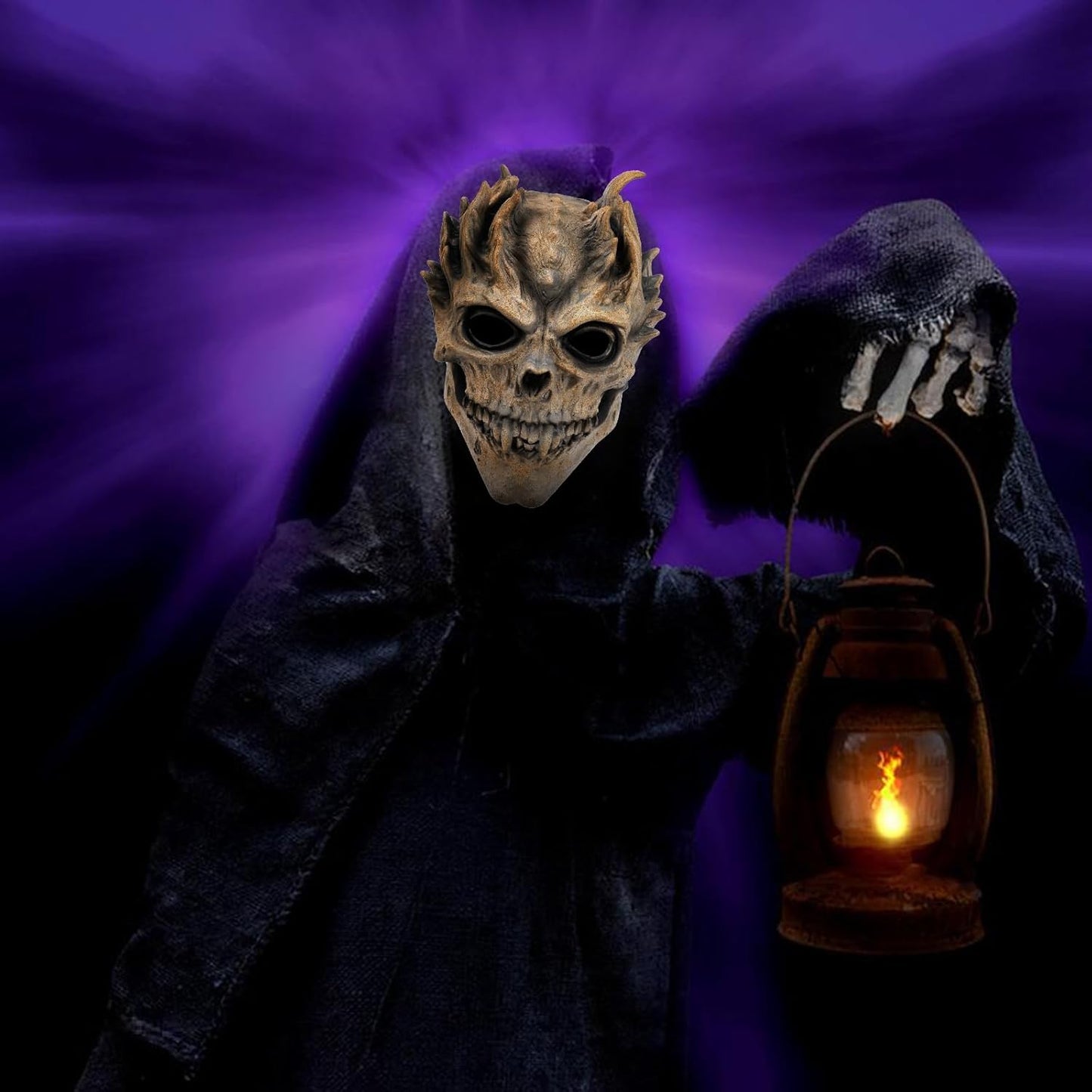 Puppyhao Scary Skull Masks Halloween Skeleton Mask Horror Ghost Face Creepy Demon Halloween Costume Cosplay Props for Adults