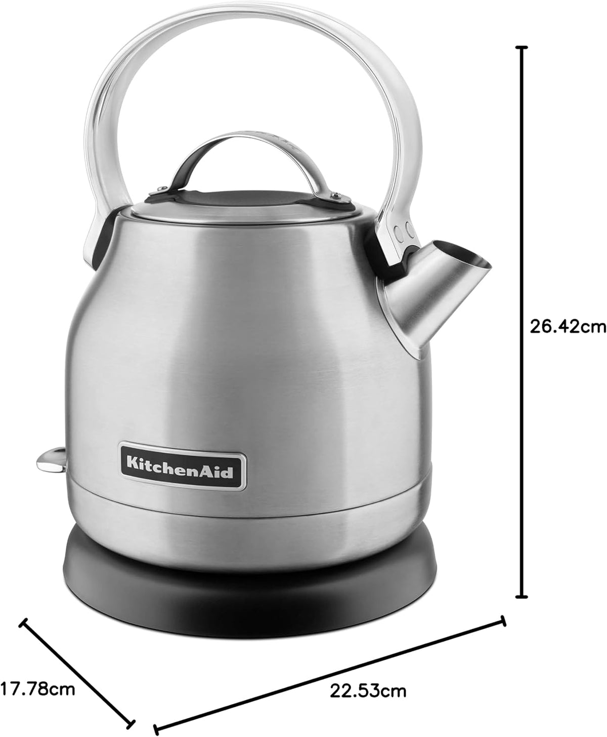 KitchenAid 1.25 L Electric Kettle, Brushed Stainless Steel, KEK1222SX