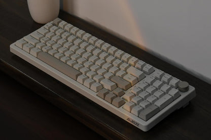 FIRSTBLOOD ONLY Game. AK992 Retro Wired Mechanical Keyboard, 98 Keys Full Layout, Hot-Swappable USB Gaming Keyboard with Red Switches, Multimedia Keys Knob, Blue Backlit, Anti-Ghosting, Grey