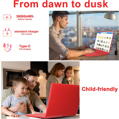 NOTODD Laptop 16" 12GB LPDDR4 512GB SSD Celeron N5095 Up to 2.9Ghz Quad-Core Win 11 PC 1920*1200 2K Screen Dual WIFI Support 2.5" HDD 1TB SSD Expand with Cooling Fan Numeric Keypad for Business-Blue