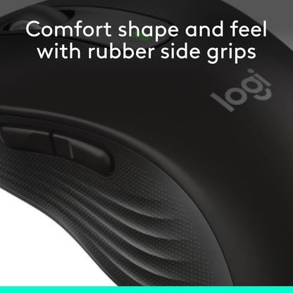 Logitech Signature M650 L Full Size Wireless Mouse - For Large Sized Hands, 2-Year Battery, Silent Clicks, Customizable Side Buttons, Bluetooth, for PC/Mac/Multi-Device/Chromebook - Black