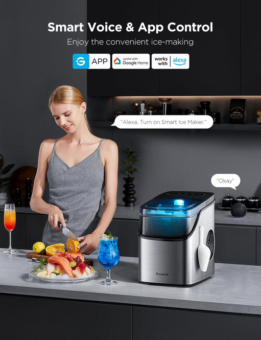 Smart Countertop Ice Maker | Wi-Fi App Control, 3 Ice Sizes & Self-Cleaning