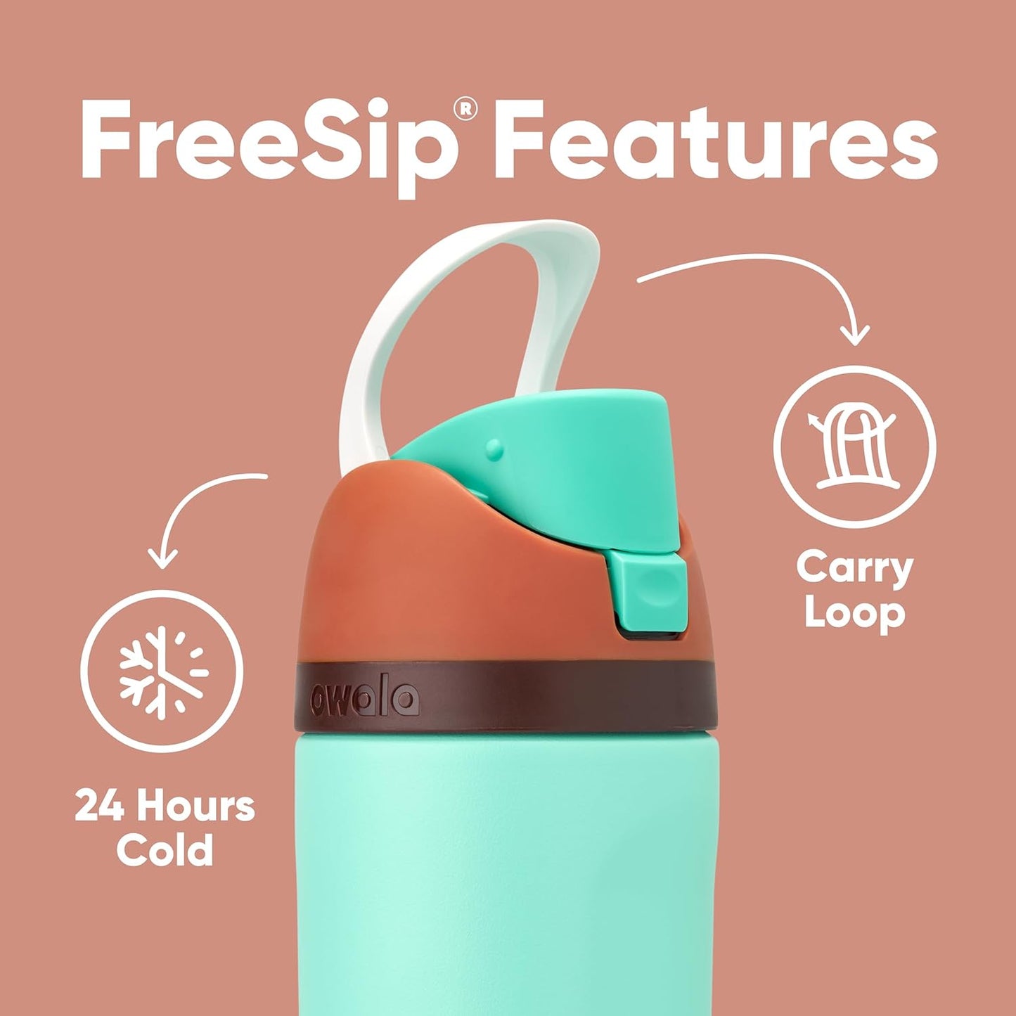 Owala Kids FreeSip Insulated Stainless Steel Water Bottle with Straw, BPA-Free Sports Water Bottle, Great for Travel, 16 oz, Celestial Sphere