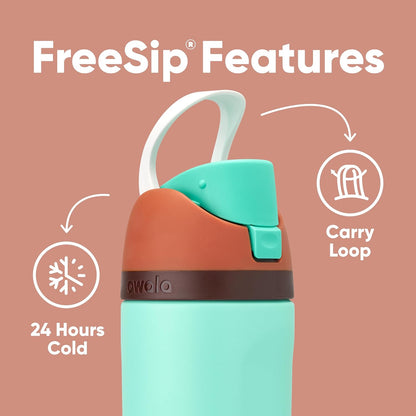 Owala Kids FreeSip Insulated Stainless Steel Water Bottle with Straw, BPA-Free Sports Water Bottle, Great for Travel, 16 oz, Celestial Sphere