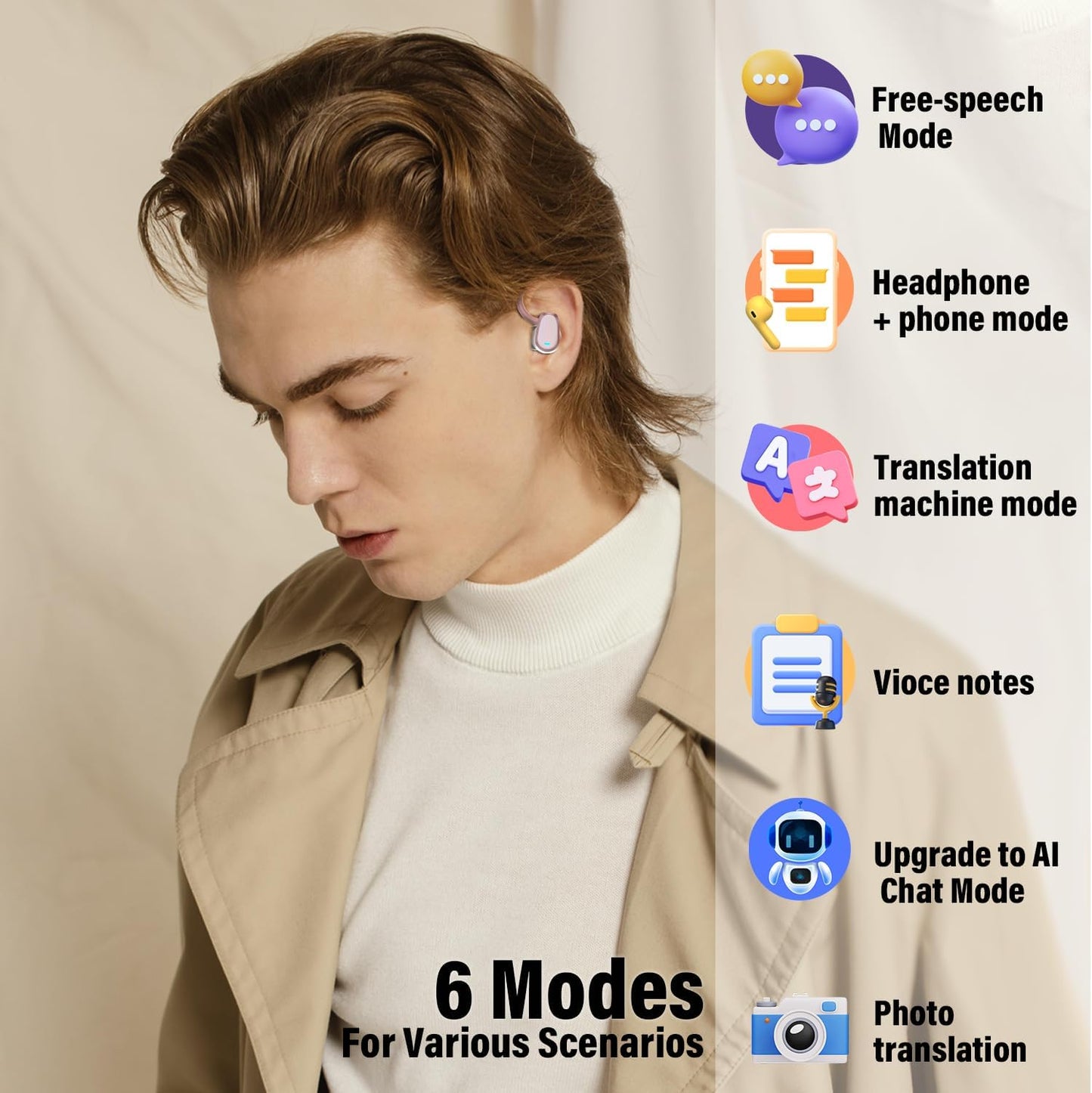 Purilite Select 3-in-1 AI Translator Earbuds – Speak, Connect, Understand the World