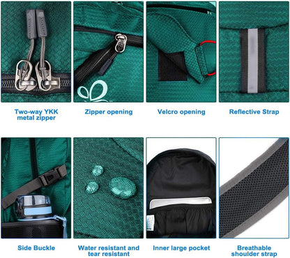 WATERFLY Hiking Backpack 20L Foldable Travel Backpack Lightweight Hiking Daypack for Outdoor Cycling Camping