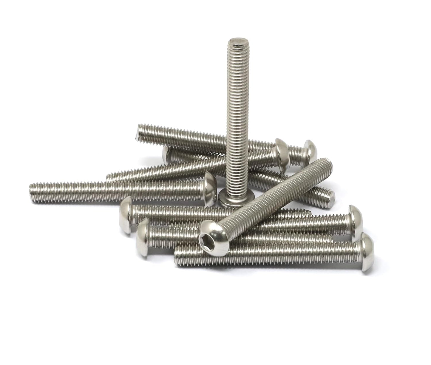 iexcell 50 Pcs M6 x 20mm Thread Pitch 1 mm Stainless Steel 304 Hex Socket Button Head Cap Screws Bolts Kit