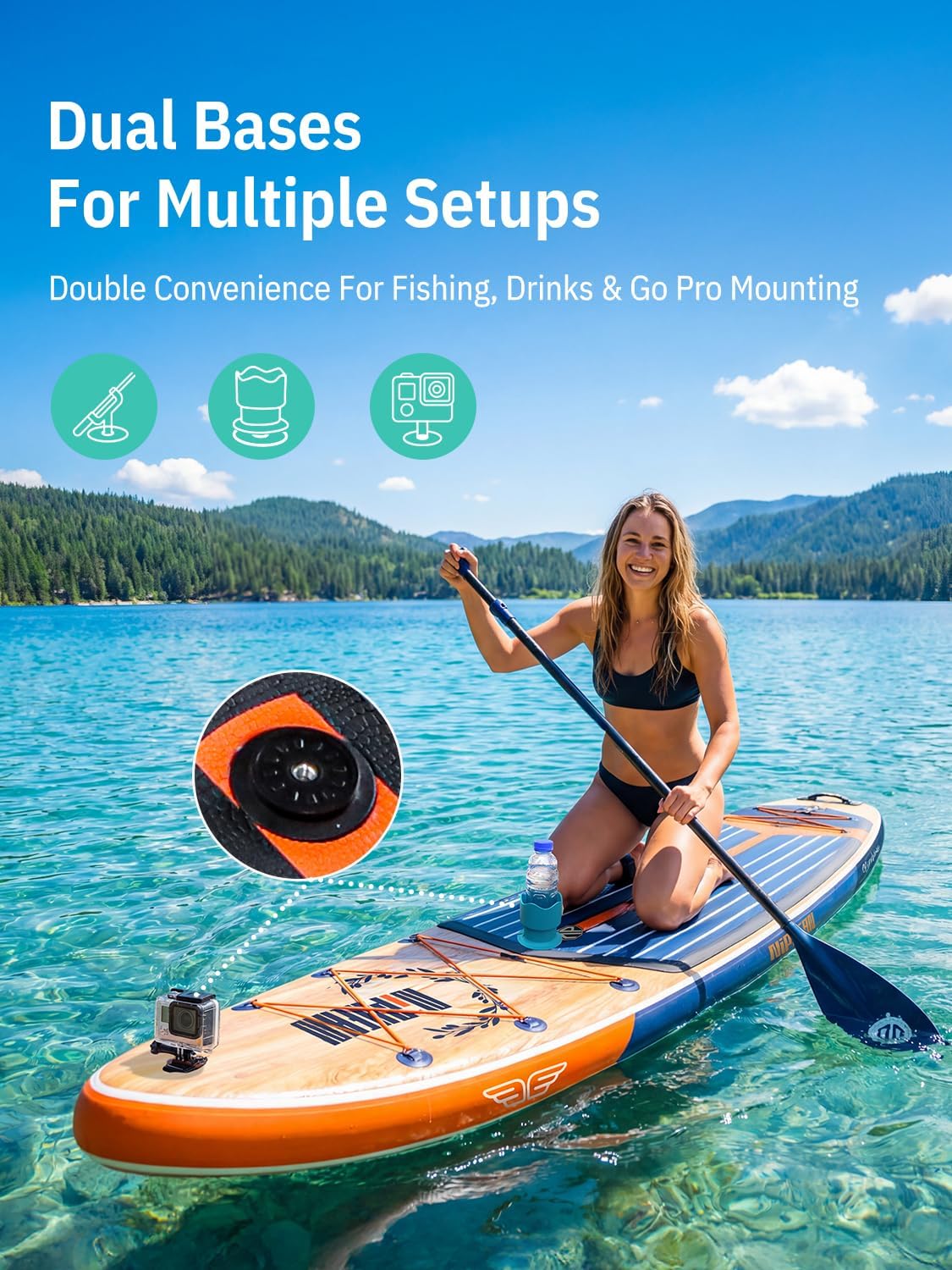 Niphean (Extra Large) Inflatable Paddle Board, 11ft SUP 2+1 People Family | 500lbs Capacity Stand Up Paddle Boards for Adults with SUP Accessories, StabilTrac Fin Non-Slip Paddleboard