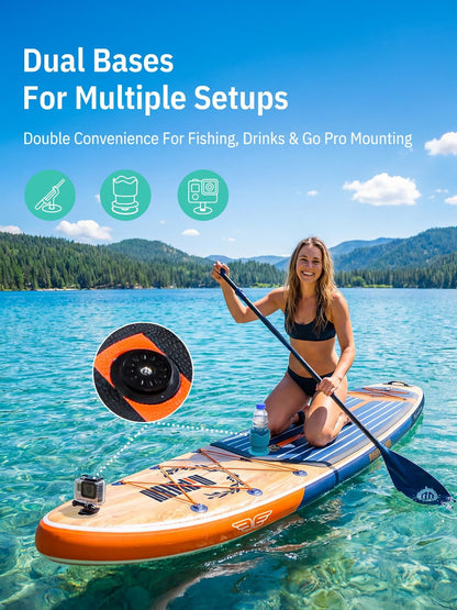 Niphean (Extra Large) Inflatable Paddle Board, 11ft SUP 2+1 People Family | 500lbs Capacity Stand Up Paddle Boards for Adults with SUP Accessories, StabilTrac Fin Non-Slip Paddleboard