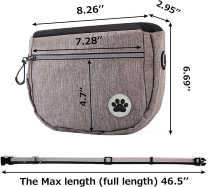 wefenad Large Capacity Dog Snack Bag Dog Treat Pouch Dog Training Pouch Bag with Adjustable Waistband Pet Training Pocket Bag hU