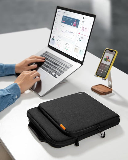 tomtoc DefenderAce-A03 360 Protective Laptop Shoulder Bag for 16-inch New MacBook Pro M4/M3/M2/M1 Pro/Max 2024-2019, Water-Resistant Well-Organized Accessory Sleeve Case with Handle
