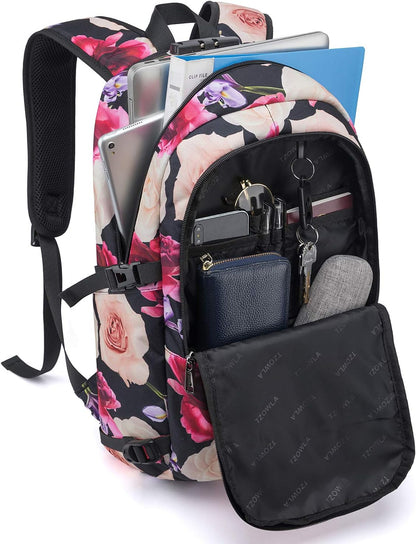 Tzowla Laptop Travel Slim School Backpack Water Resistant Anti-Theft Bag with USB Charging Port and Lock 15.6 Inch Computer Business Backpacks for Men Women College Student Gift,Bookbag Casual Daypack