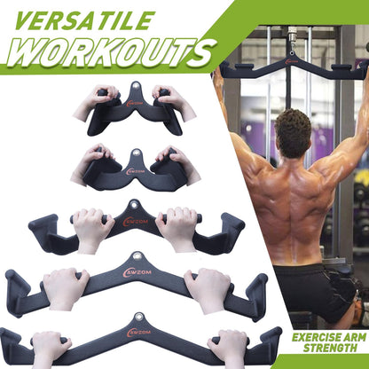 LAT Pull Down Bar for Cable Machine, LAT Pulldown Attachments T Bar V Bar Cable Attachment