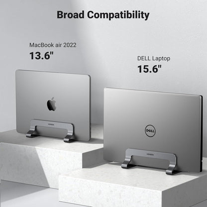 UGREEN Vertical Laptop Stand Holder Mount for Desk, Riser Adjustable Aluminum Compatible with MacBook Pro Air, Ideapad, Surface Book, Chromebook Up to 15.6inch, Grey