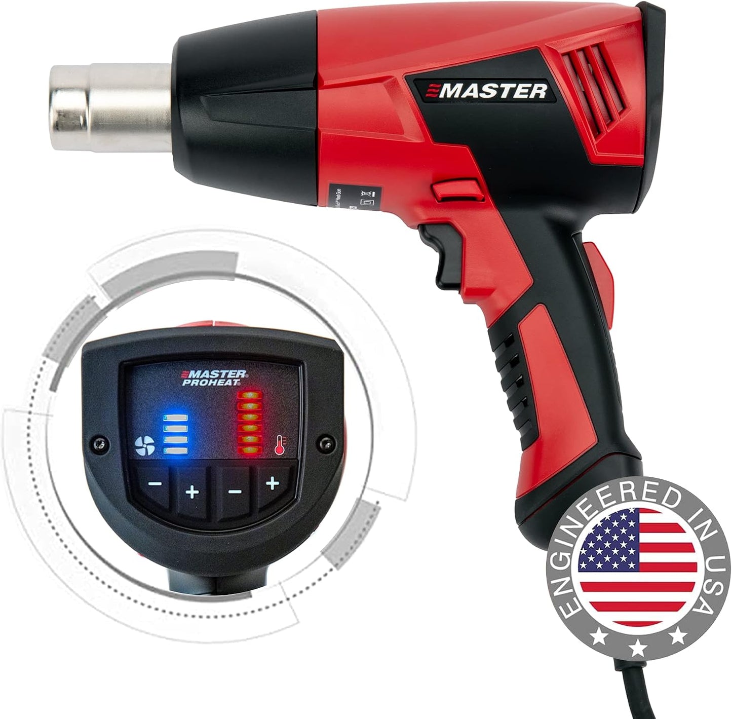 Master Appliance Proheat PH-1200A Electric Heat Gun - Quick Touch & Adjustable Temperature Heat Gun, Compact & Lightweight Variable Temperature Heat Gun Kit for Industrial Crafting Tools & Equipment
