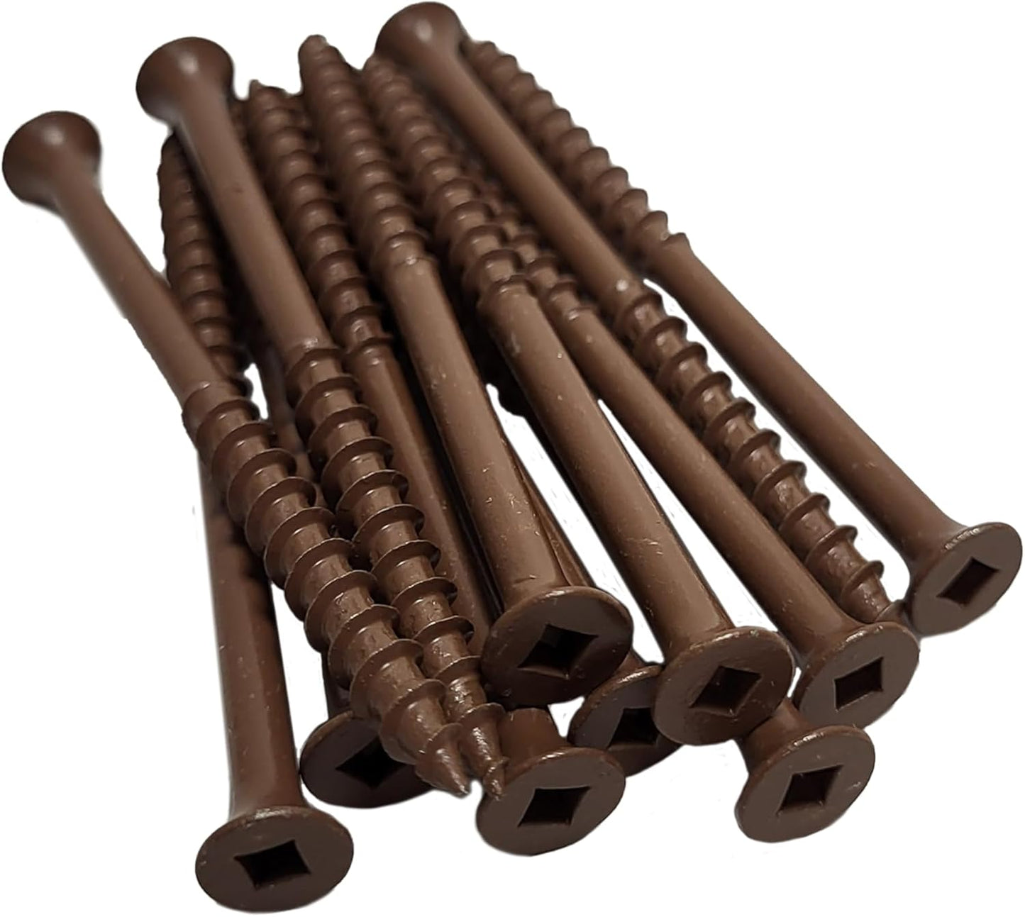 #8 x 3" Deck Screws | Square Drive | Bugle Head | Brown Ruspert | 100pcs Box