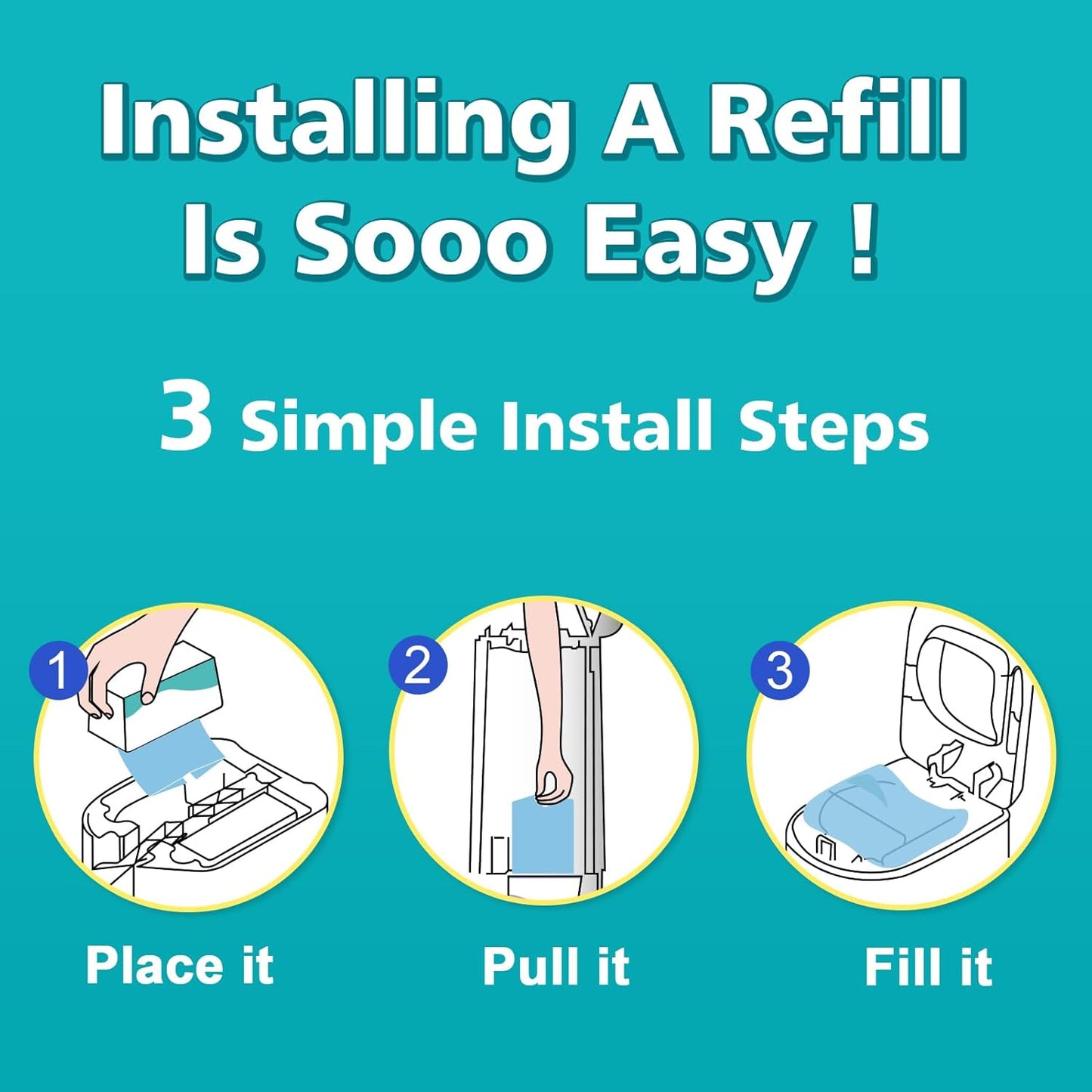 Qltytoy Diaper Pail Refill Bags Compatible with Diaper Genie Easy Roll Signature & Platinum Pails, 2-Pack (36 Bags) Hold up to 1692 Newborn Diapers Extra Thickness Powerful Odor Control Easy to Use