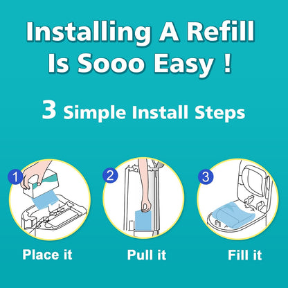 Qltytoy Diaper Pail Refill Bags Compatible with Diaper Genie Easy Roll Signature & Platinum Pails, 2-Pack (36 Bags) Hold up to 1692 Newborn Diapers Extra Thickness Powerful Odor Control Easy to Use