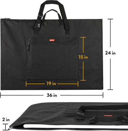 Nicpro Light Weight Art Portfolio Bag, 24 x 36 Inches Waterproof Nylon Art Portfolio Case with Shoulder & Handle Carry, for Artwork, Poster, Sketch Drawing, Canvas, Photography, Solar Panel Storage
