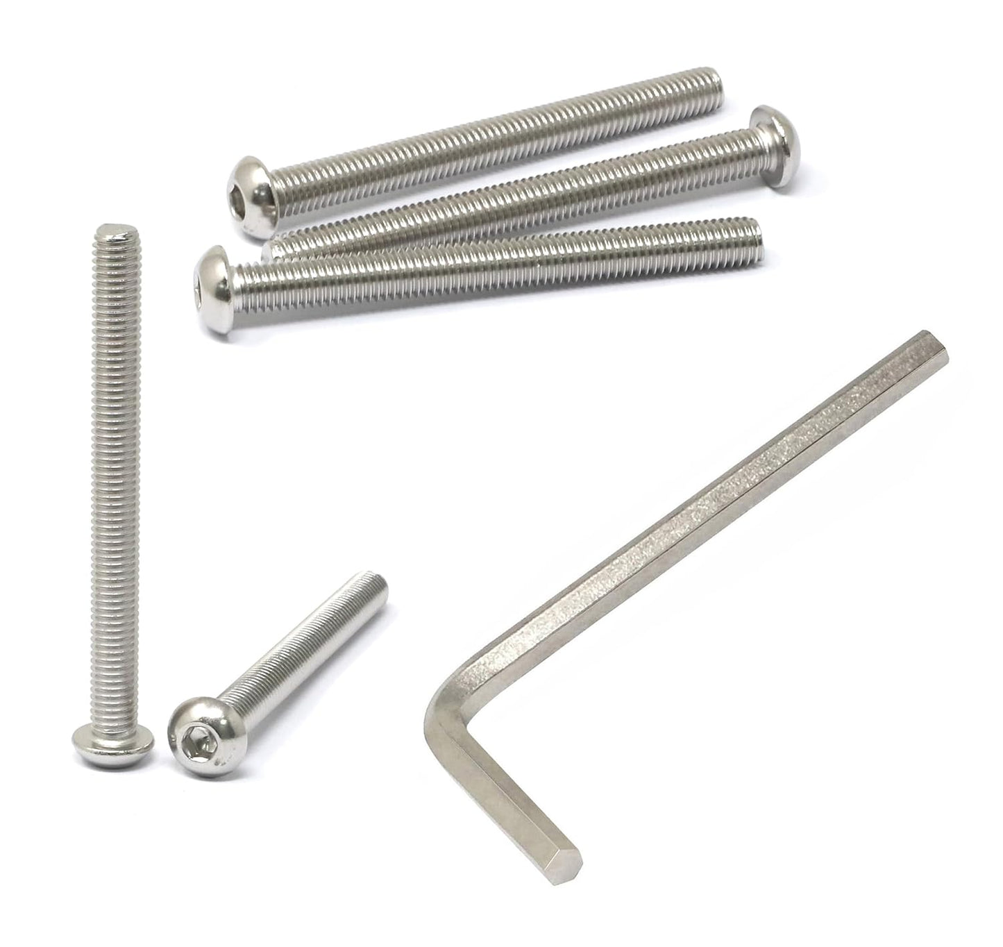 iexcell 50 Pcs M6 x 20mm Thread Pitch 1 mm Stainless Steel 304 Hex Socket Button Head Cap Screws Bolts Kit