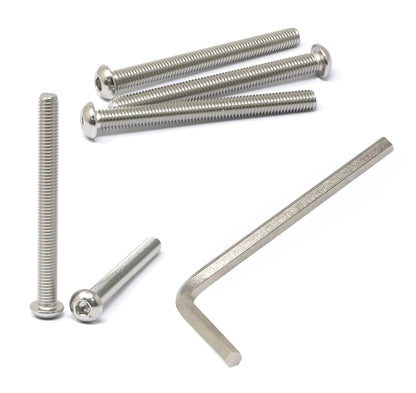 iexcell 50 Pcs M6 x 20mm Thread Pitch 1 mm Stainless Steel 304 Hex Socket Button Head Cap Screws Bolts Kit