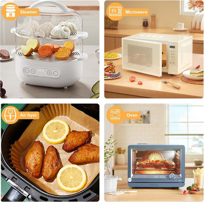 Air Fryer Liners,100Pcs 8.6" Square Air Fryer Parchment Paper Liners for 3 to 8 QT Baskets, Non-Stick & Oil Proof and Food Grade Baking Alternative to Foil for Easy Cleanup