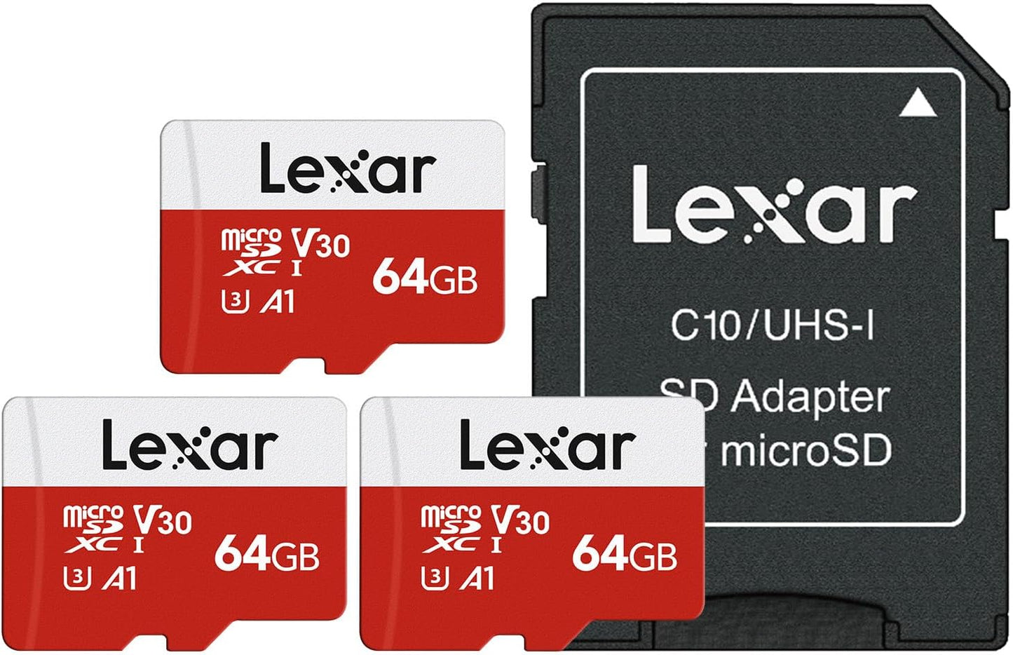 Lexar 128GB Micro SD Card, microSDXC UHS-I Flash Memory Card with Adapter - Up to 100MB/s, A1, U3, Class10, V30, High Speed TF Card