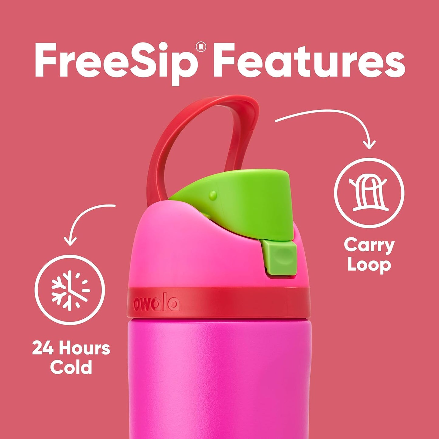 Owala Kids FreeSip Insulated Stainless Steel Water Bottle with Straw, BPA-Free Sports Water Bottle, Great for Travel, 16 oz, Celestial Sphere
