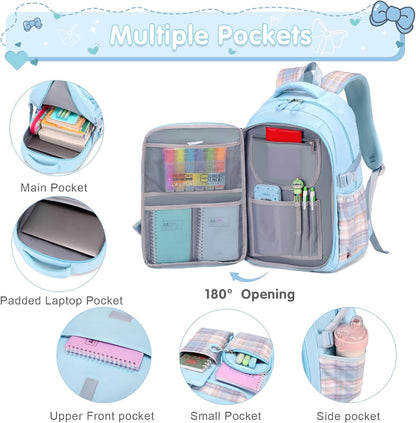 ACESAK Girls Backpack - 3PCS Backpack for Girls Cute School Backpacks for Girls Kindergarten