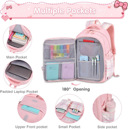 ACESAK Girls Backpack - 3PCS Backpack for Girls Cute School Backpacks for Girls Kindergarten