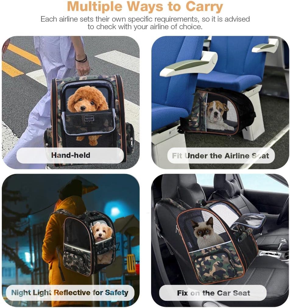 Lekespring Cat Bag, Expandable Cat Backpack Carrier for Small Dogs Medium Cats Fit Up to 18 Lbs, Dog Backpack Carrier, Foldable Pet Backpack Carrier for Travel, Hiking, Outdoor Use (Grey)