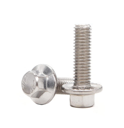 binifiMux 4pcs M10-1.25 x 70mm Serrated Flanged Hex Bolts Flange Hexagon Screws, Stainless Steel 18-8 (304), Plain Finish, DIN 6921