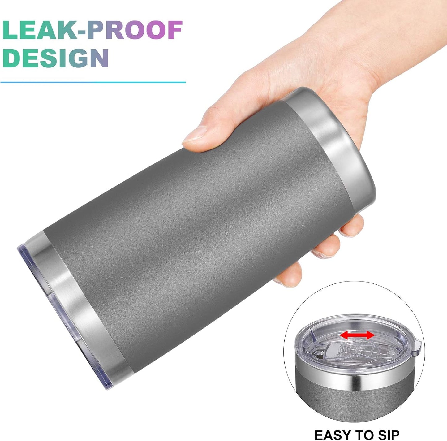 VEGOND 20oz Tumbler with Lid and Straw Stainless Steel Tumbler Cup Bulk Vacuum Insulated Double Wall Travel Coffee Mug Powder Coated Coffee Cup (Bluish Violet 6 Pack)