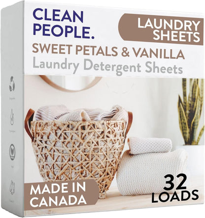 Clean People Laundry Detergent Sheets - Recyclable Packaging, Hypoallergenic, Stain Fighting - Ultra Concentrated, Laundry Soap - Fresh Scent, 96 Pack