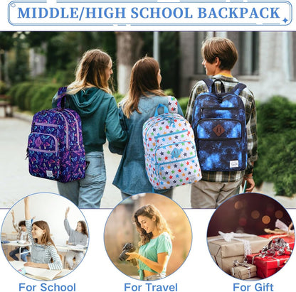 School Backpack for Men Women,Vaschy Lightweight School Bag Bookbag Casual Daypack for High School/College/Teens/Travel/Work