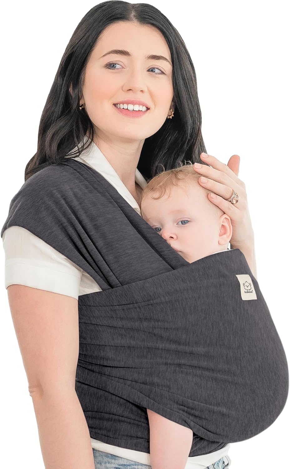 KeaBabies Baby Wrap Carrier - All in 1 Original Baby Carrier Newborn To Toddler Sling, Easy to Wear, Hands Free Bonding, Lightweight, Breathable Infant Wraps (Trendy Black)