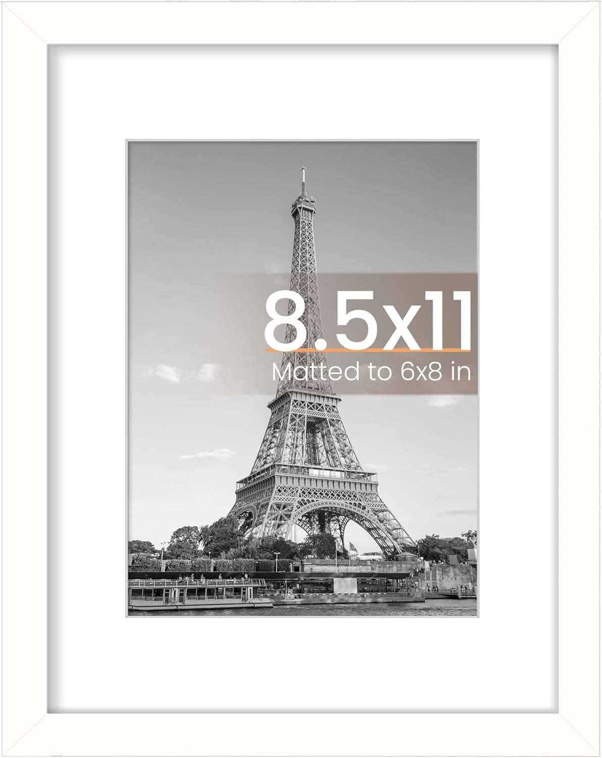 upsimples 11x14 Picture Frame, Display Pictures 8x10 with Mat or 11x14 Without Mat, Wall Hanging Photo Frames, Black