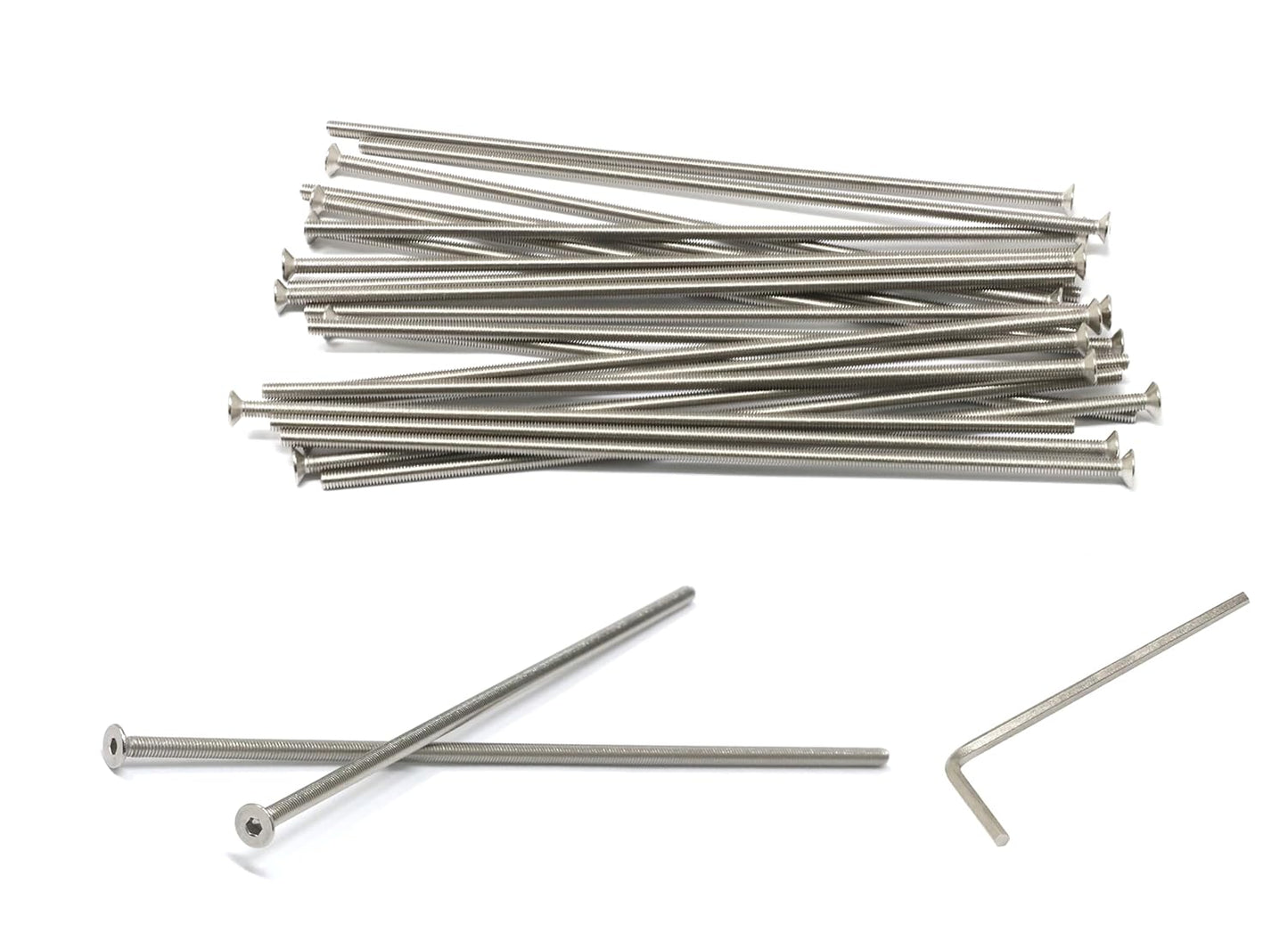 iexcell 5 Pcs M8 x 80mm Thread Pitch 1.25 mm Stainless Steel 304 Hex Socket Flat Head Cap Screws Bolts Kit