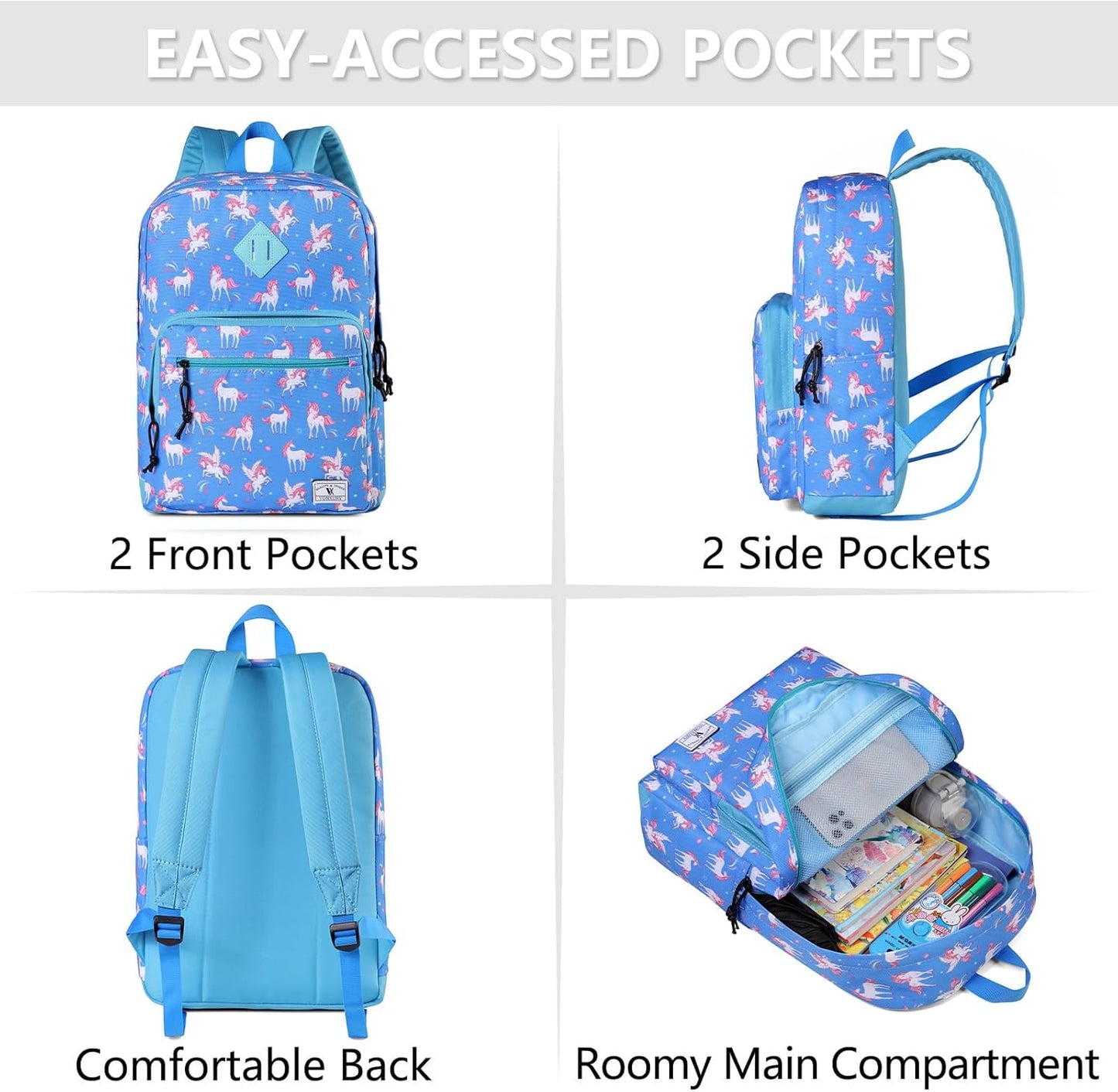 School Backpack for Kids,Lightweight Water Resistant Work Travel Backpack for Women Men Teens VONXURY