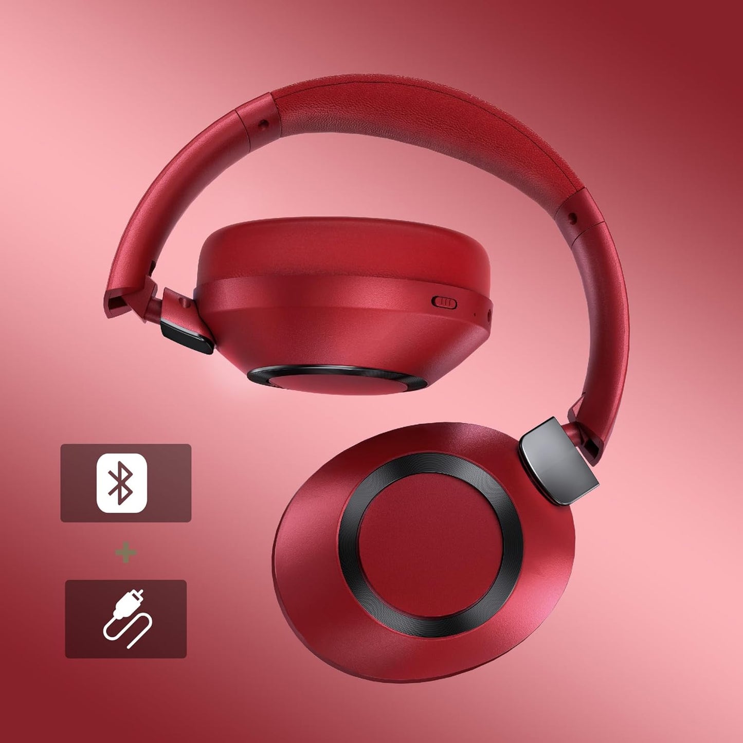 Active Noise Cancelling Headphones, 100H Playtime Headphones Bluetooth Wireless, Bluetooth Headphone Over Ear with Built-in Mic, Wireless Headphone for Travel, Home, Office, Call, Music, Meeting