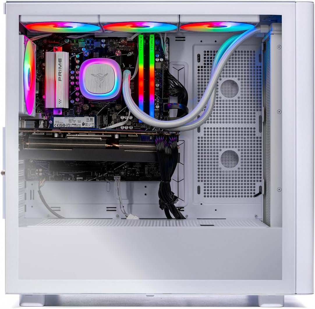 Skytech Nebula Gaming PC Desktop, Intel i5 14400F 2.5 GHz (4.7GHz Turbo), NVIDIA RTX 5060 8GB, 1TB NVMe SSD, 16GB DDR5 RAM 6000, 650W Gold PSU, Wi-Fi, Win 11