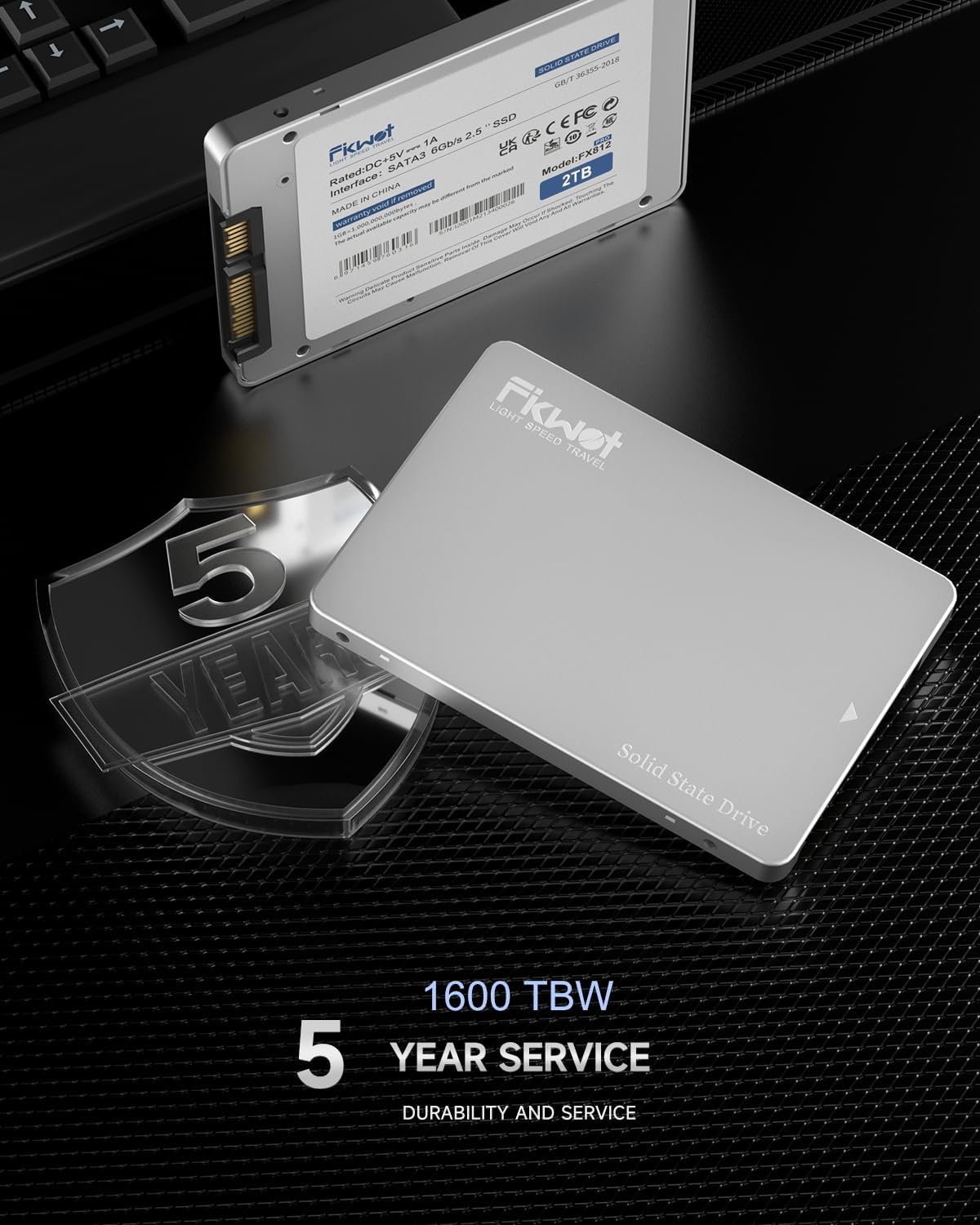 Fikwot FX815 1TB SSD, 2.5" SATA SSD, Internal Solid State Drive, Up to 560MB/s, Compatible with Laptop & PC Desktop