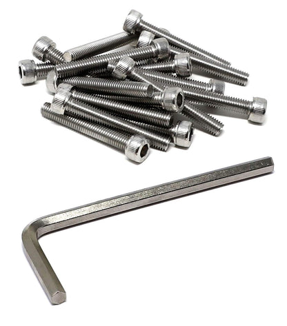iexcell 25 Pcs M6 x 20mm Thread Pitch 1 mm Stainless Steel 304 Hex Socket Head Cap Screws Bolts Kit