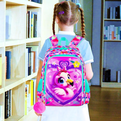 3pcs Backpack for Boys and Girls, 16” Kids Kindergarten Bookbag with Lunch Box, Cute Elementary Backpacks for Boy Girl