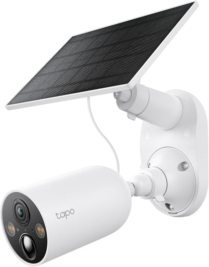 TP-Link Tapo Solar-Powered Security Camera Kit, 2K Wireless Battery Camera w/Solar Panel Base, Smart Person Detection, SD/Cloud Storage, Spotlight Color Night Vision, No Hub Needed (Tapo C410 KIT)