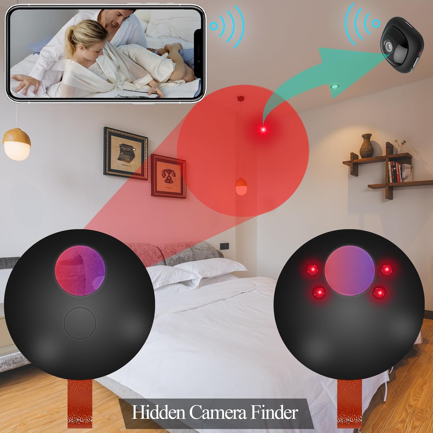 KAXYUYA Hidden Camera Detectors, Listening Device Detector, Car Tracking Device Detector, Bug Detector – Protect Your Privacy in Hotels, Travels, Cars, Offices - PuriLite