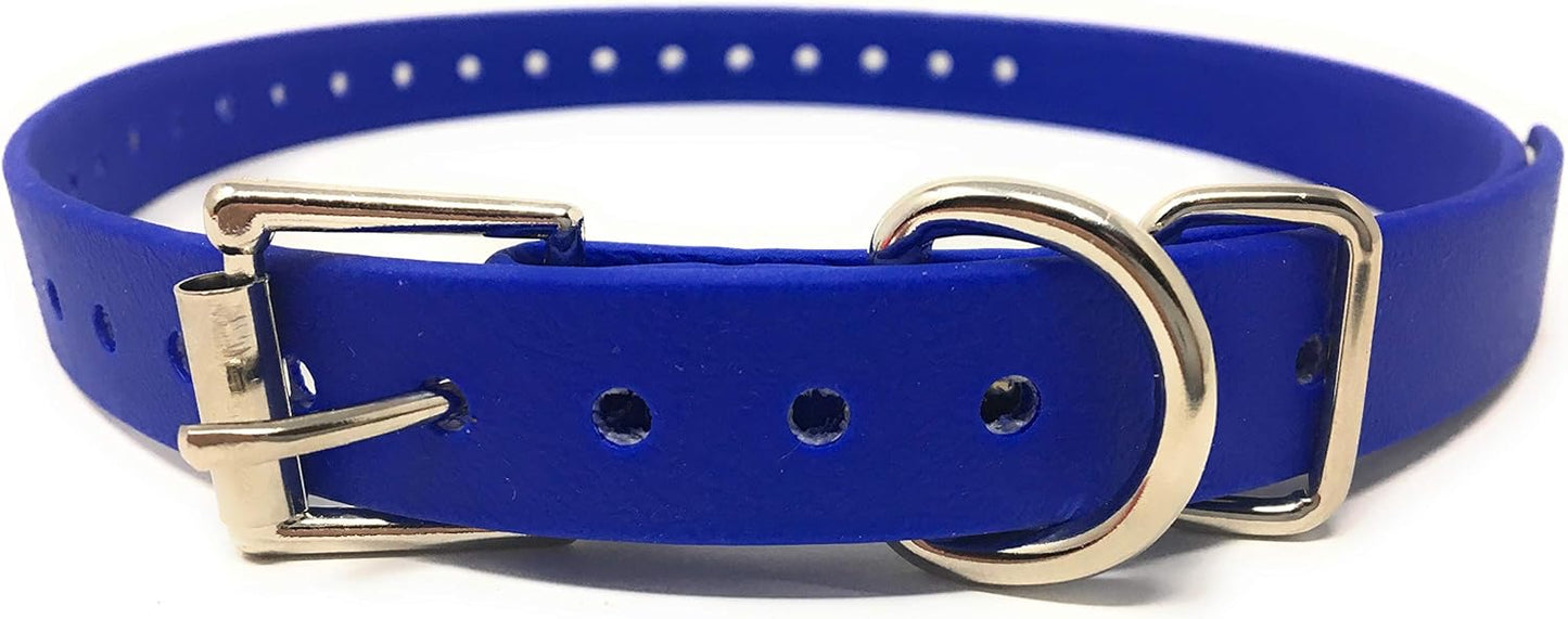 Sparky PetCo Compatible 3/4" Waterproof Biothane Replacement Roller Buckle Dog Collar E Collar Garmin SportDogs (Blue)