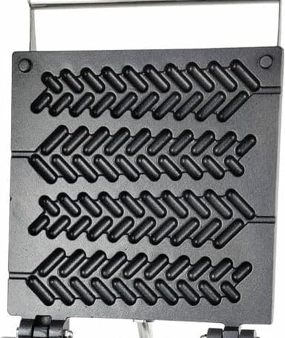 Waffle Stick Maker | 4 Waffle Iron-235 * 55mm | 1750w Waffle Making Machine | Commercial Electric Heating Wheat Ear Machine,Timing/Cool Touch Handle,Small Kitchen Appliances,Black